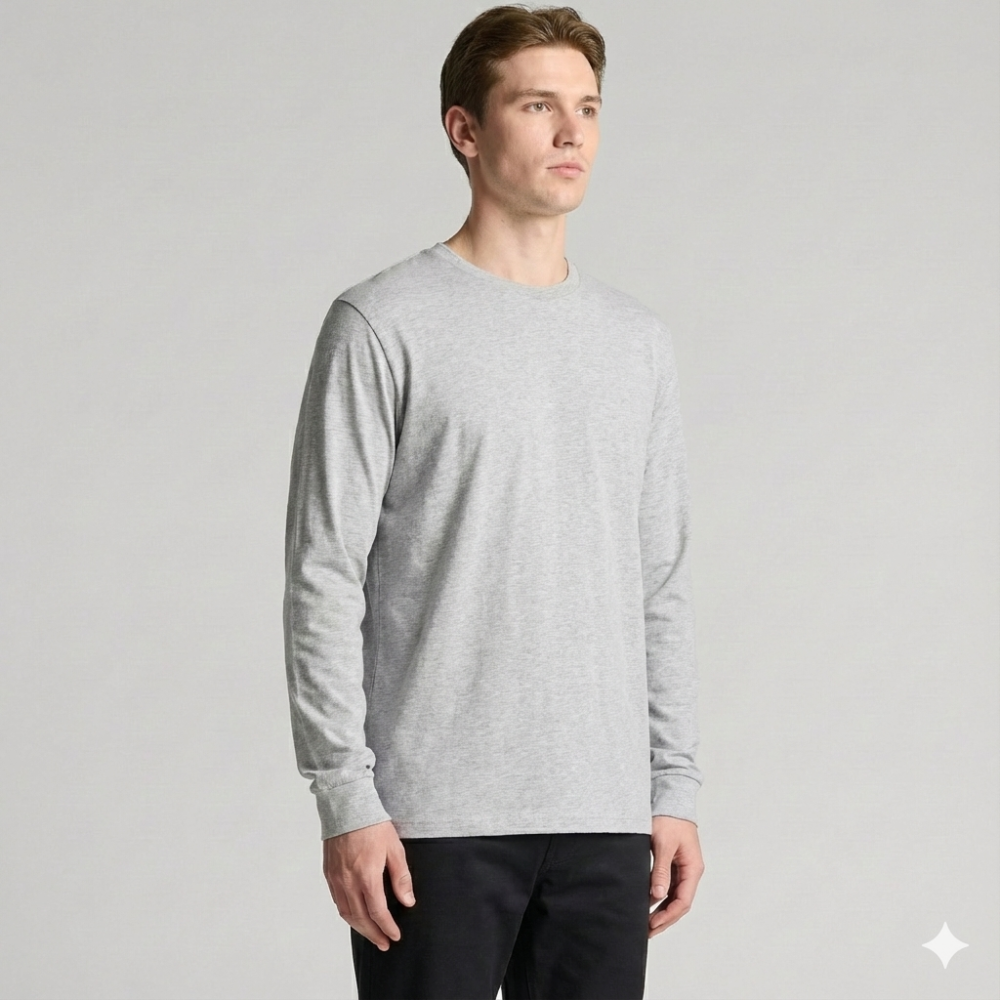 Лонгслив мужской DAILY, Цвет: Светло-серый меланж, Размер: S, изображение 2