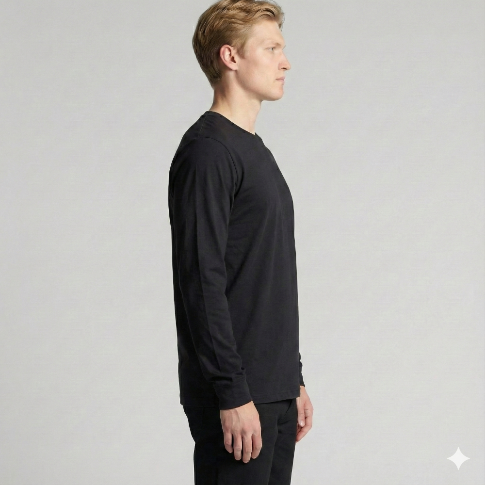Лонгслив мужской DAILY, Цвет: Черный, Размер: XS, изображение 3