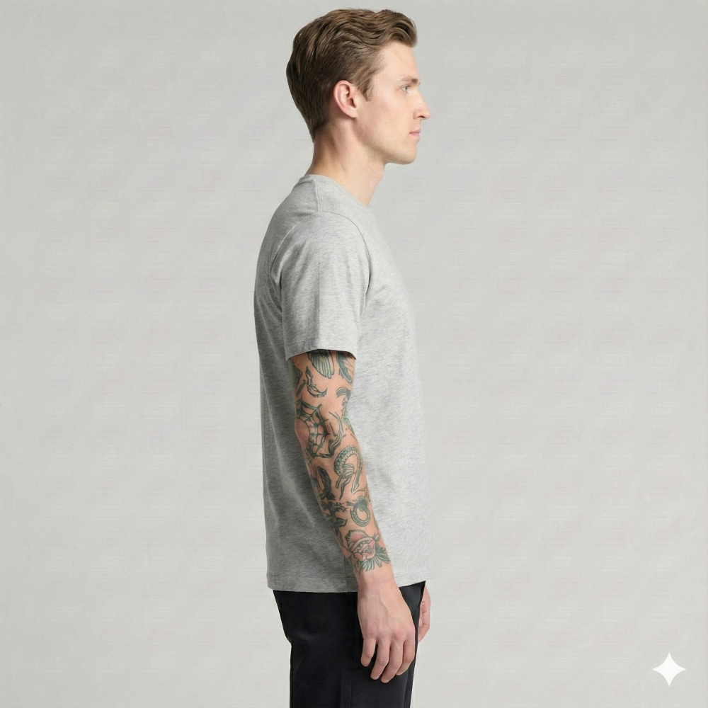 Футболка мужская классическая DAILY, Цвет: Светло-серый меланж, Размер: 2XL, изображение 3