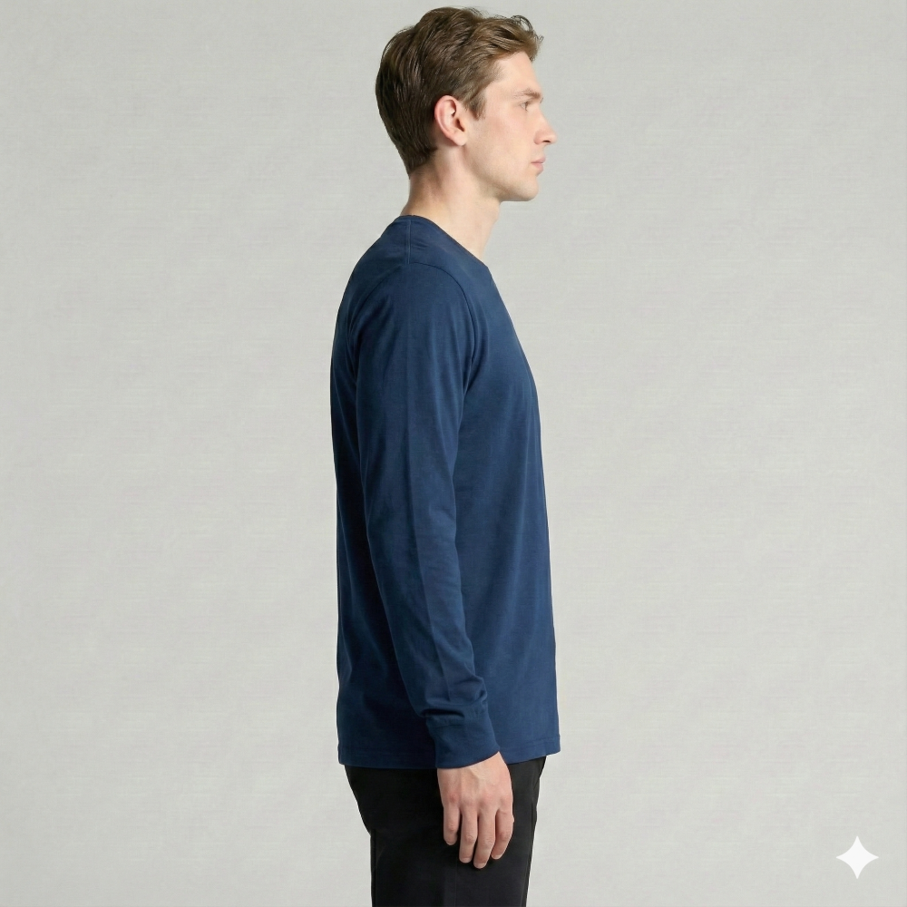 Лонгслив мужской DAILY, Цвет: Темно-синий, Размер: S, изображение 3