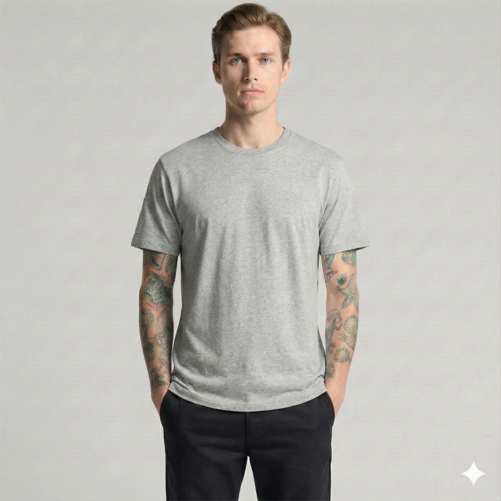 Футболка мужская классическая DAILY, Цвет: Светло-серый меланж, Размер: M, изображение 5