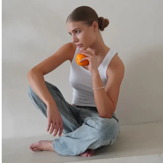 Майка базовая в рубчик, Цвет: Белый, Размер: XS, изображение 6