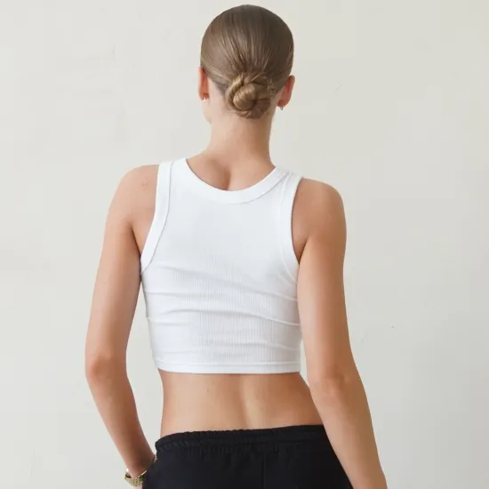 Топ в рубчик, Цвет: Белый, Размер: XS, изображение 5